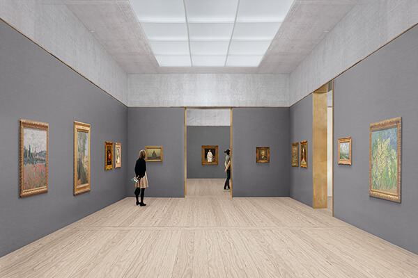 明亮的采光设计，让美术馆的参观体验更为愉悦。