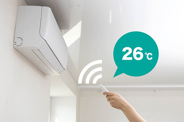 空调温度建议在26℃左右，既可达到舒适又环保。