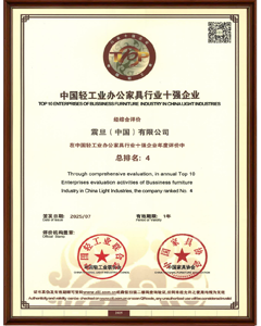 Top 10 Enterprises in China’s Light Industry Office Furniture Sector