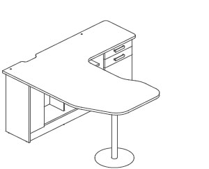 Cater-L形诊桌（P形）
