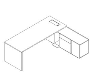  L形主管桌（侧柜在右）