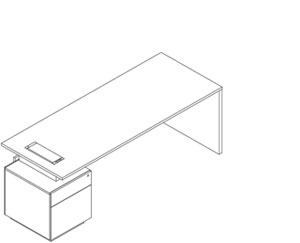 矩形主管桌（桌下柜在左）