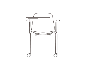 扶手写字板移动脚椅 / 半软包 / 全软包